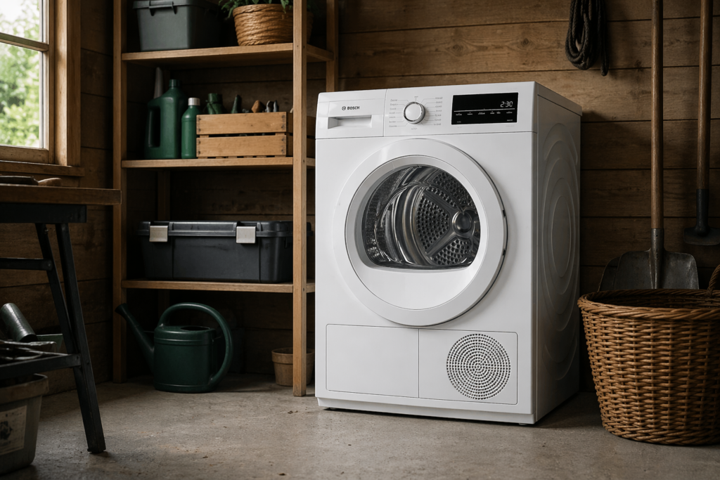 Wasmachine in de schuur