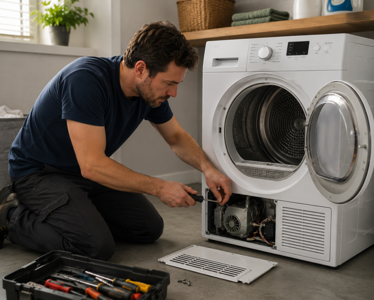 Sleutelen aan een wasmachine